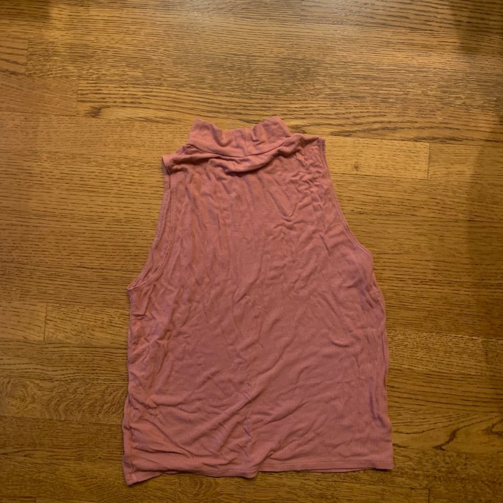 salmon high neck tank top